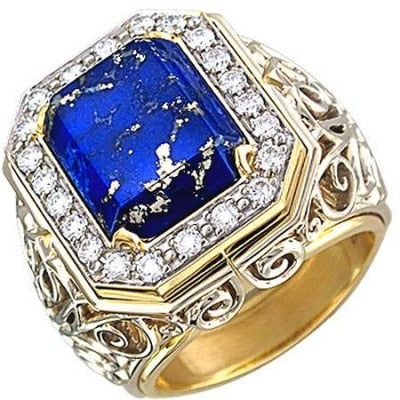 Esthete ring with lapis lazuli and diamonds in 750 mixed gold