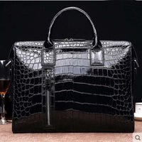 pugete new crocodile leather handbag men's horizontal single shoulder bag laptop large capacity business document men handbag