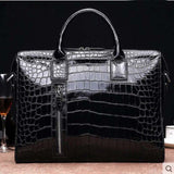 pugete new crocodile leather handbag men's horizontal single shoulder bag laptop large capacity business document men handbag