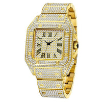 MISSFOX Square Men's Watch Waterproof Luxury Brand Ice Out Diamond Classic Watches For Male Roman Numerals Dropshipping Clock