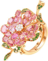 Jay VI ring with sapphires, diamonds and red gold