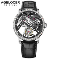 Tourbillon AGELOCER Men watches Swiss top brand luxury real Tourbillon clock men Sapphire mechanical watch Relogio Masculino