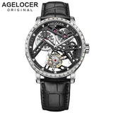 Tourbillon AGELOCER Men watches Swiss top brand luxury real Tourbillon clock men Sapphire mechanical watch Relogio Masculino
