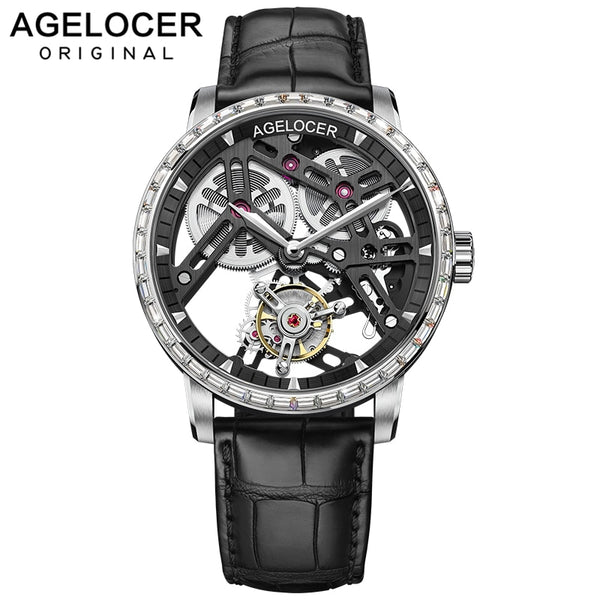 Tourbillon AGELOCER Men watches Swiss top brand luxury real Tourbillon clock men Sapphire mechanical watch Relogio Masculino