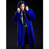 2020 New Mens Mink Fur Coat Long Winter Coat Trench Coat Hooded Fur Jacket White Mink Coat Mens Winter Warm Jacket