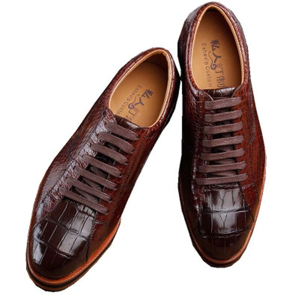 ourui new arrival true crocodile leather  male lace-up Single shoes brown Genuine leather business Men's leather shoes men shoes