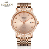 Business Automatic Tourbillon Mechanical Watches Men's Steel Belt Watch Men's Original Swiss Movement Man Watch Classic SL9007