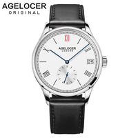 Agelocer Swiss Original Men's Watch Luxury Famous Brand Men's Mechanical Watches Men Hour Date Clock Male Leather Dress Watches