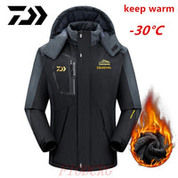 DAIWA Fishing Clothing Winter Autumn Winter Waterproof Warm Fishing Jackets Men Fleece Thick Outdoor Fishing Shirts M-9XL