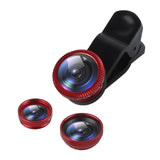 Universal 3IN1 Clip-on Phone Camera Lens Lentes Kit Macro Fisheye Wide Angle Clip For Android Tablets IOS And Other Smartphone