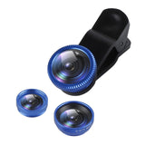 Universal 3IN1 Clip-on Phone Camera Lens Lentes Kit Macro Fisheye Wide Angle Clip For Android Tablets IOS And Other Smartphone