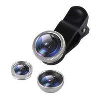 Universal 3IN1 Clip-on Phone Camera Lens Lentes Kit Macro Fisheye Wide Angle Clip For Android Tablets IOS And Other Smartphone