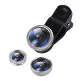 Universal 3IN1 Clip-on Phone Camera Lens Lentes Kit Macro Fisheye Wide Angle Clip For Android Tablets IOS And Other Smartphone