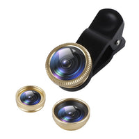 Universal 3IN1 Clip-on Phone Camera Lens Lentes Kit Macro Fisheye Wide Angle Clip For Android Tablets IOS And Other Smartphone