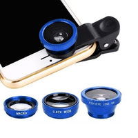 Wide Angle Mobile Phone Camera Lens Fish Eye Macro Lens for Iphone 7 8 Plus Xr 11 Universal 3 In 1 Smartphone Fisheye Lens Cover