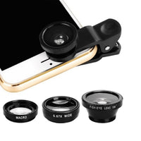 Wide Angle Mobile Phone Camera Lens Fish Eye Macro Lens for Iphone 7 8 Plus Xr 11 Universal 3 In 1 Smartphone Fisheye Lens Cover