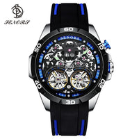 Senors Luxury Brand Men Automatic Watch Sport Wristwatch Double Tourbillon Skeleton 30m  Waterproof Clock Male Relogio Masculino