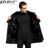 AYUNSUE Parka Men Real Fur Coat Natural Minks Fur Liner Warm Winter Jacket Mens Mink Coat Luxury Jackets Parkas 18P615-1 KJ3113