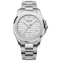 AGELOCER Swiss Men Automatic Self Wind Mechanical Watch Saphire Stainless Steel Simple Business Blue Rose Gold Green Date Watch