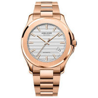 AGELOCER Swiss Men Automatic Self Wind Mechanical Watch Saphire Stainless Steel Simple Business Blue Rose Gold Green Date Watch
