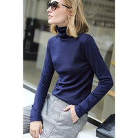 Amii Spring Women's turtleneck Solid colour full sleeve  slim fit wool sweater female clothes winter  knit sweater tops 11820098