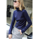 Amii Spring Women's turtleneck Solid colour full sleeve  slim fit wool sweater female clothes winter  knit sweater tops 11820098