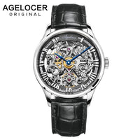 Agelocer New Number Sport Design Swiss Watch Mens Watches Top Luxury Montre Homme Men Automatic Skeleton Watch