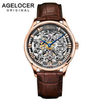 Agelocer New Number Sport Design Swiss Watch Mens Watches Top Luxury Montre Homme Men Automatic Skeleton Watch