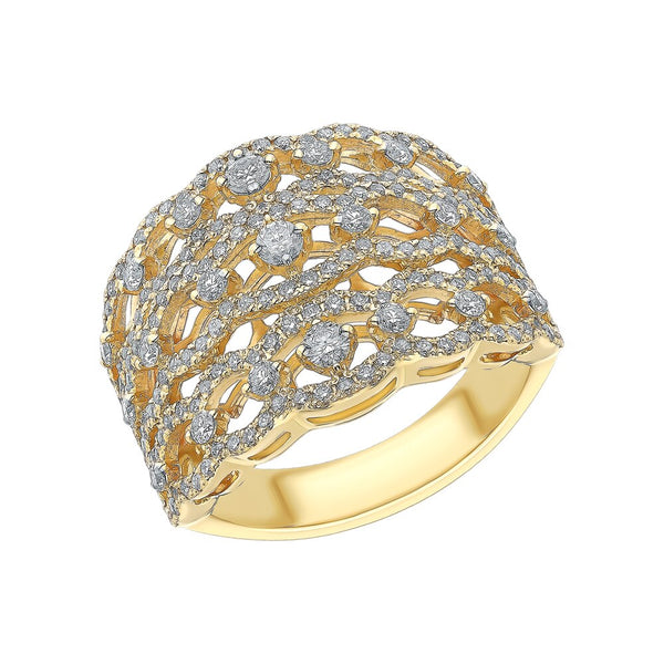 Gold ring with diamonds sunlight sample 585