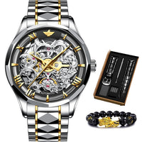 Swiss Brand OUPINKE Luxury Men Watches Automatic Gold Watch Men Tungsten Steel Waterproof 5ATM Business Mechanical Wristwatch