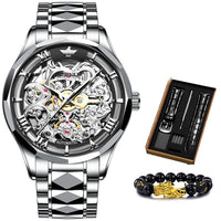 Swiss Brand OUPINKE Luxury Men Watches Automatic Gold Watch Men Tungsten Steel Waterproof 5ATM Business Mechanical Wristwatch