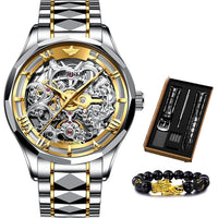 Swiss Brand OUPINKE Luxury Men Watches Automatic Gold Watch Men Tungsten Steel Waterproof 5ATM Business Mechanical Wristwatch