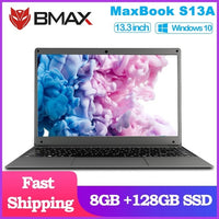 NEW ARRIVAL BMAX S13A 13.3 inch Intel Laptop window10 Notebook 8GB LPDDR4 128GB SSD 1920*1080 IPS Intel 3350 Laptops