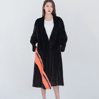 LVCHI Winter 2019 USA Imported Crown Swan Velvet Mink Women's Natural Fur Coat Mink Coats Print Line Slim Medium Mink Fur Coats