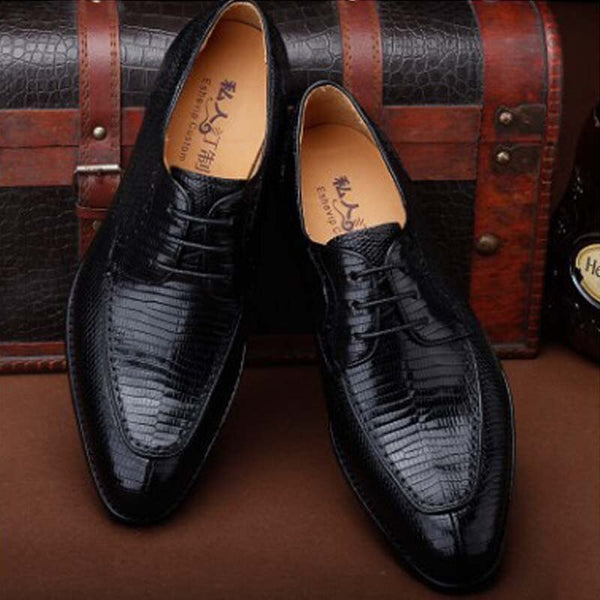 Ourui New Genuine Lizard Skin Men'S Business Suit Men Handmade Leather Shoes Men Shoes