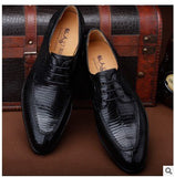 Ourui New Genuine Lizard Skin Men'S Business Suit Men Handmade Leather Shoes Men Shoes