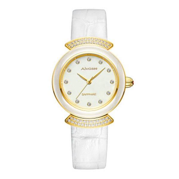 TOP BRAND SWITZERLAND EMERALD JADE WOMEN QUARTZ WATCHES SWISS ETA MOSAIC DIAMOND SLIM DIAL GENUINE LEATHER LADIES WRIST WATCH