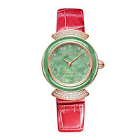 TOP BRAND SWITZERLAND EMERALD JADE WOMEN QUARTZ WATCHES SWISS ETA MOSAIC DIAMOND SLIM DIAL GENUINE LEATHER LADIES WRIST WATCH