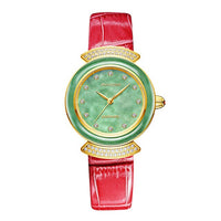 TOP BRAND SWITZERLAND EMERALD JADE WOMEN QUARTZ WATCHES SWISS ETA MOSAIC DIAMOND SLIM DIAL GENUINE LEATHER LADIES WRIST WATCH