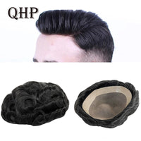 Mens Toupee Mono and NPU Hair Replacement Systems Handmade  Wig Natural Remy  6inch Indian Human Hair For Men