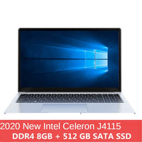 15.6 inch Student computer Quad Core Laptop 8GB RAM 128GB/1TB SSD Celeron J4115 Windows 10 Pro Computer with Bluetooth netbook