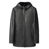 Original Merino Fur Coat Men's Long Hooded Sheep Shearing Wool Overcoat Thickened Lamb Fur