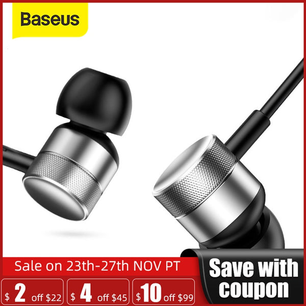 Baseus H04 Bass Sound Earphone In-Ear Sport Earphones with mic for xiaomi iPhone Samsung Headset fone de ouvido auriculares MP3