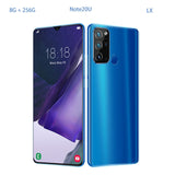4G 5G Note20 Ultra Mobile Phone 10core 8G 256G Dual Card 6.7” Full-Screen Ultrabook Global Telefones Celulares Smartphone Google