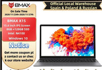 BMAX X15 Laptop 15.6 inch Intel Gemini Lake N4100 Intel UHD Graphics 600 8GB LPDDR4 RAM 128GB SSD ROM Notebook X15