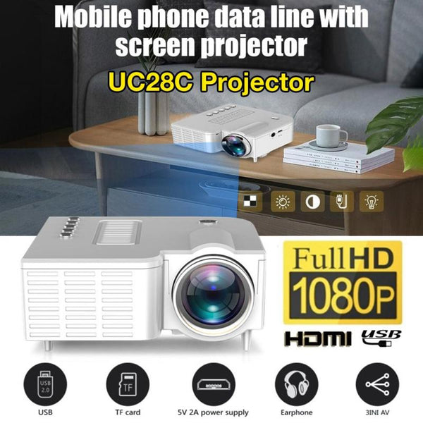 UC28C Full HD LCD 1080P LED portable mini projector Home Theater Projector USB projectors video for mobile smartphone new 2020