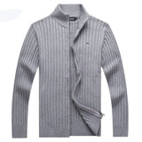 High Quality 100% Cotton Thick Mens Sweaters Embroidery Brand Casual High-Collar knitted Mens Zipper Sweaters Fashion Male Coats