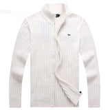 High Quality 100% Cotton Thick Mens Sweaters Embroidery Brand Casual High-Collar knitted Mens Zipper Sweaters Fashion Male Coats