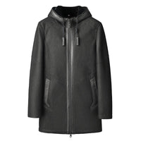 Original Fur One Smart Casual Jacket Man Long Hooded Outerwear Thickened Warmth Large Size Sheep Shearer Coat
