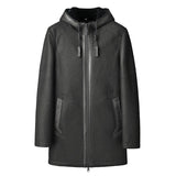 Original Fur One Smart Casual Jacket Man Long Hooded Outerwear Thickened Warmth Large Size Sheep Shearer Coat